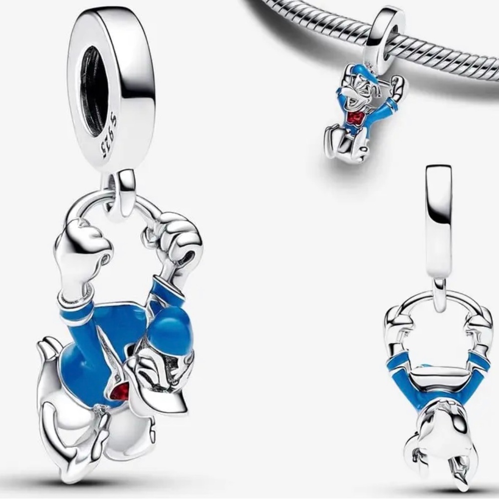 NWOT Disney Donald Duck Dangle Charm Sterling Silver 925